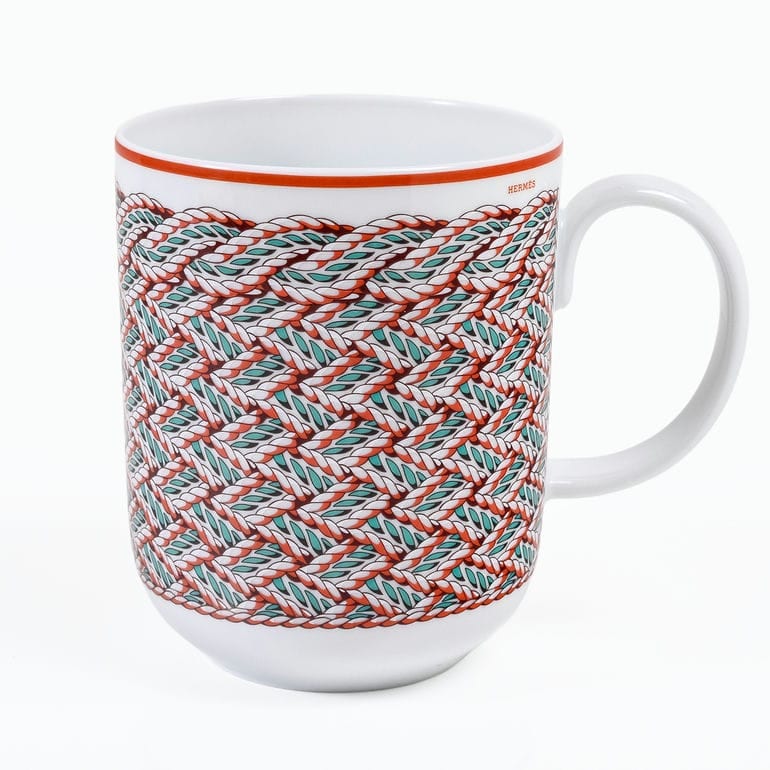 エルメス HERMES マグカップ NO2 300ml  トレサージュ エケストル Tressages  questres 馬具 飾り紐 57131P 057131P 洋食器 高級<br>【スペシャルラッピング660円(別売り)】