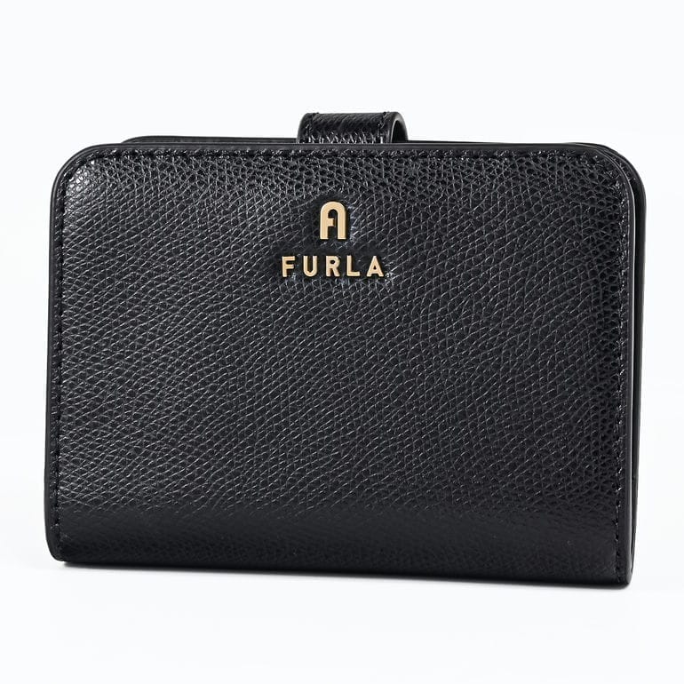 フルラ FURLA 二つ折り財布 小銭入れ付き CAMELIA カメリア Sサイズ コンパクト ウォレット ネロ ブラック WP00315 ARE000 O6000【純正紙袋・リボン付き】<br>【スペシャルラッピング660円(別売り)】