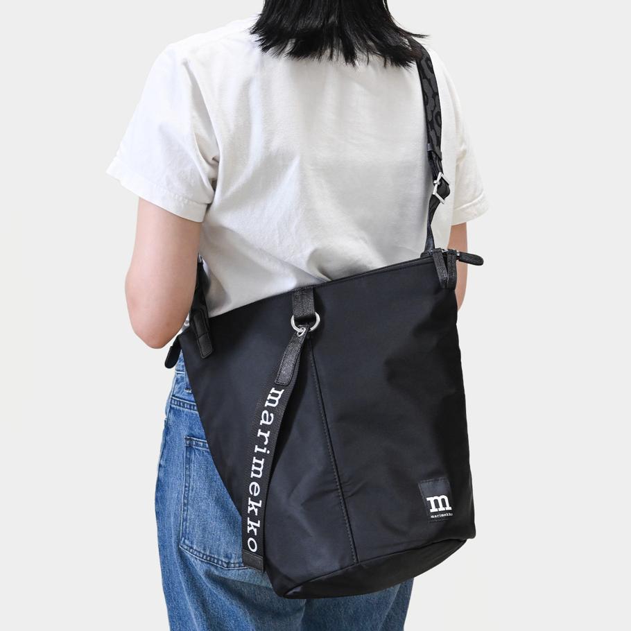 マリメッコ marimekko ショルダーバッグ クロスボディ オール デイ バケット ソリッド レディース ブラック 91271 091271 009 北欧雑貨 北欧デザイン