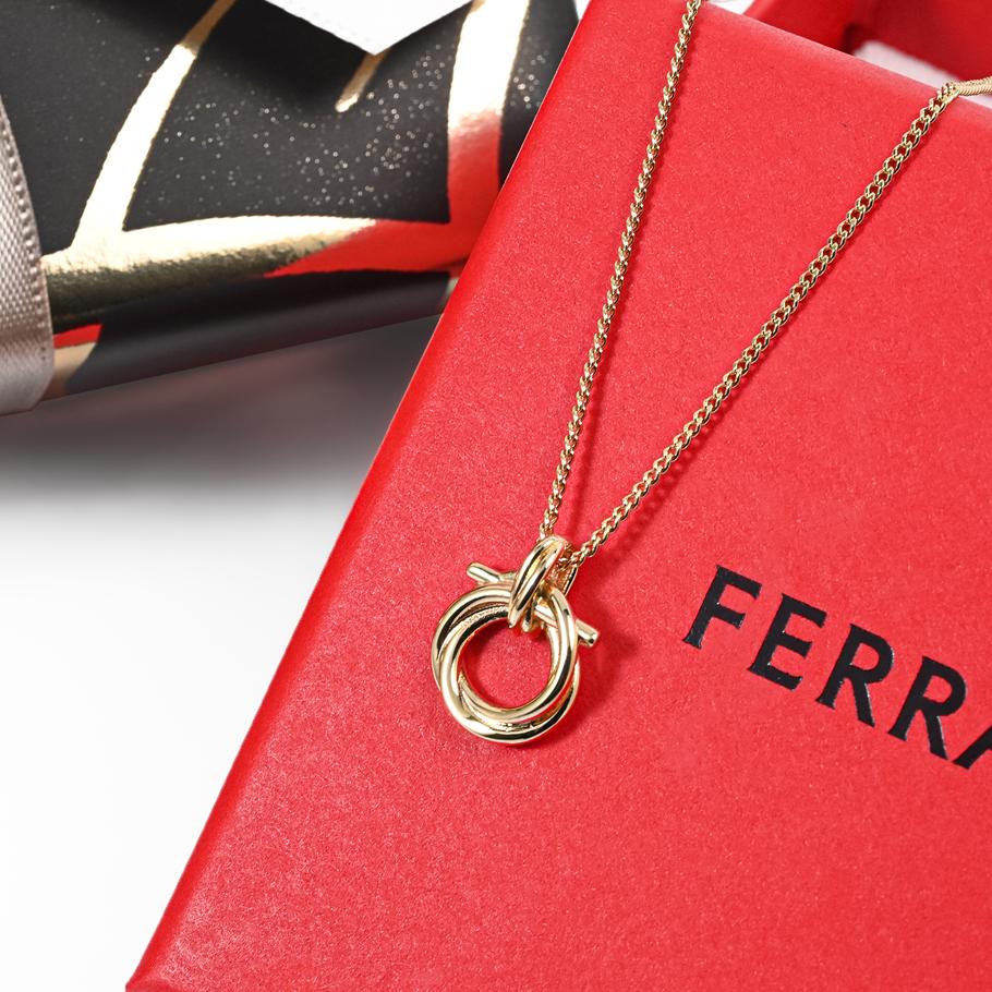 【スペシャルラッピング付き】フェラガモ Salvatore Ferragamo サルヴァトーレフェラガモ ネックレス スモール ガンチーニ 編み込み ツイスト レディース ゴールド 760672 765594 0765594