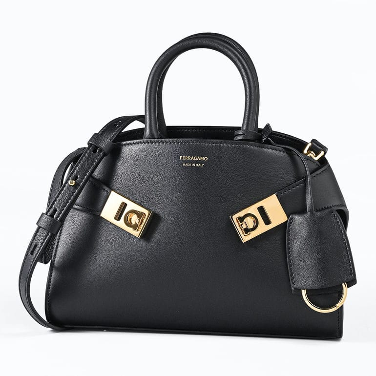 フェラガモ Salvatore Ferragamo サルヴァトーレフェラガモ ハンドバッグ トップハンドル ショルダーバッグ  XSサイズ Hug ミニ レディース ブラック 215975 768853 0768853