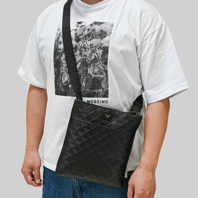 エンポリオ アルマーニ EMPORIO ARMANI ショルダーバッグ メッセンジャーバッグ イーグルロゴ メンズ ブラック EM001688 AF14774 UC001