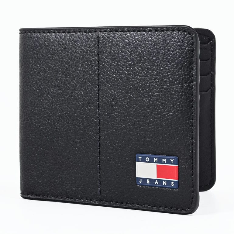 高品質ヨーロッパ輸入モデル トミーヒルフィガー TOMMY HILFIGER 二つ折り財布 小銭入れなし TOMMY JEANS HERITAGE CC WALLET ブラック AM0AM13699 BDS BLACK ウォレット 折財布【スペシャルラッピング660円(別売り)】