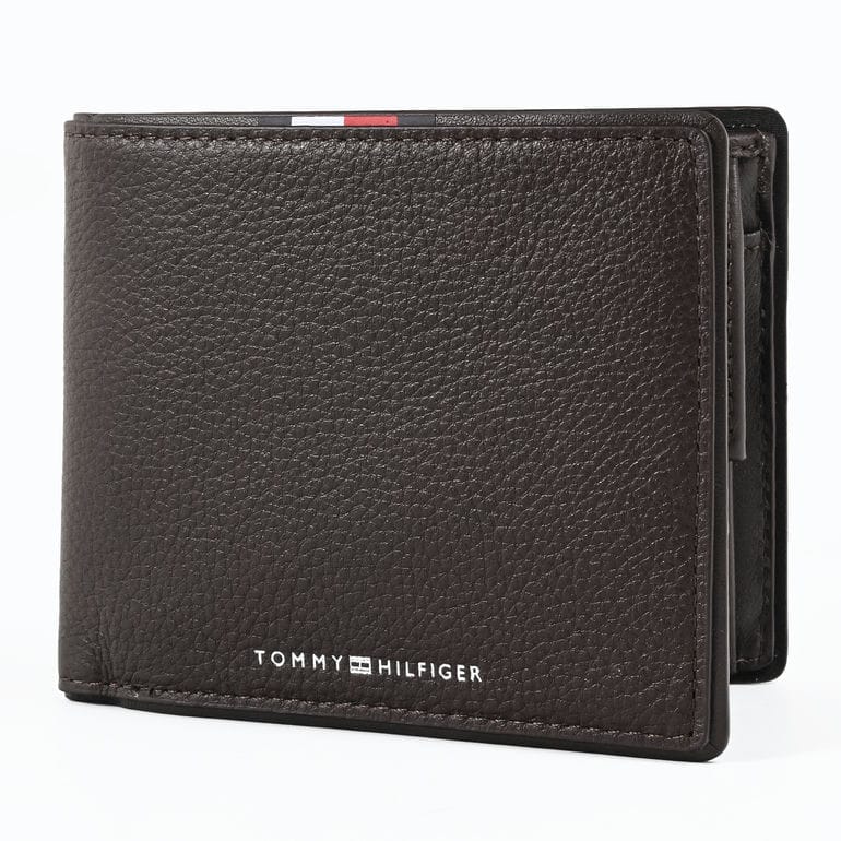 高品質ヨーロッパ輸入モデル トミーヒルフィガー TOMMY HILFIGER 二つ折り財布 小銭入れ付き CORP CC AND COIN ブラウン AM0AM13740 GB6 COFFEE BEAN ウォレット 折財布【スペシャルラッピング660円(別売り)】
