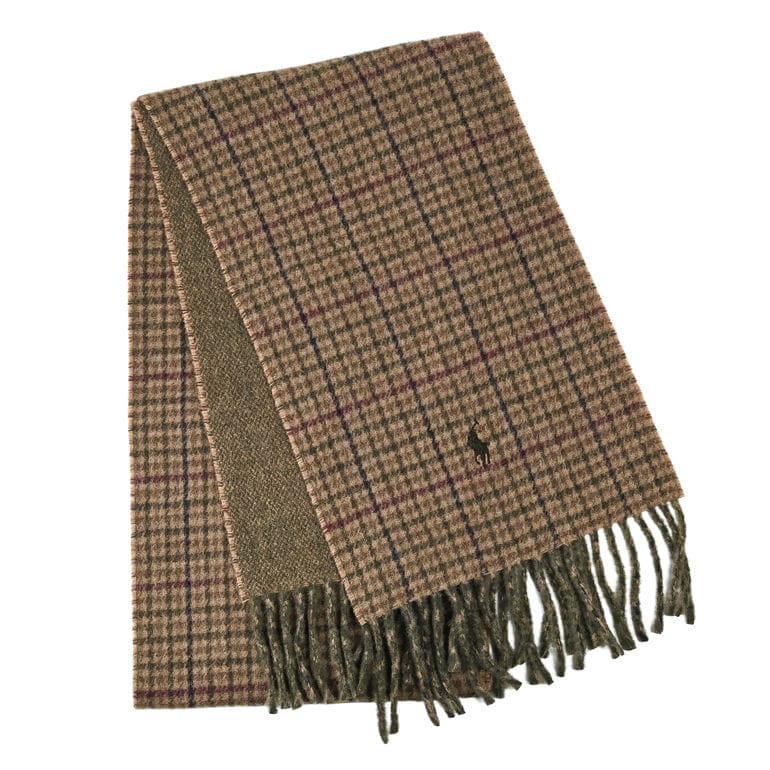 ポロ ラルフローレン POLO RALPH LAUREN マフラー リバーシブル チェック柄 メンズ レディース 男女兼用 オリーブチェック PC0945 303