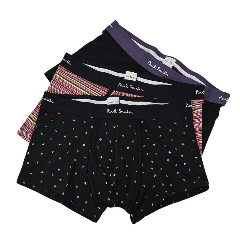 ポールスミス Paul Smith アンダーウェア ボクサーパンツ メンズ 全3サイズ 3パック 無地 ボーダー ロゴ 914 T3PK79 1A【スペシャルラッピング660円(別売り)】