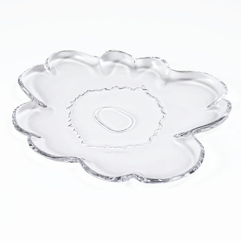 マリメッコ marimekko プレート 20cm 60周年記念 Unikko ウニッコ クリア 73294 073294 100 洋食器 テーブルウェア 北欧食器 北欧デザイン<br>【スペシャルラッピング660円(別売り)】