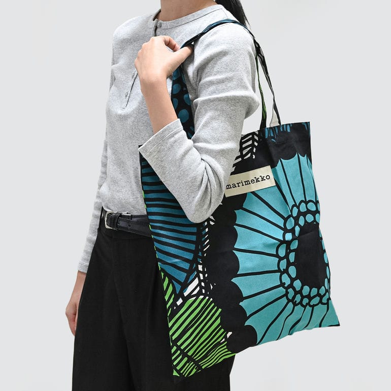 マリメッコ marimekko トートバッグ シイルトラプータルハ グリーン ファブリック レディース 71864 071864 001 北欧雑貨 北欧デザイン ネコポス限定<br>【スペシャルラッピング660円(別売り)】
