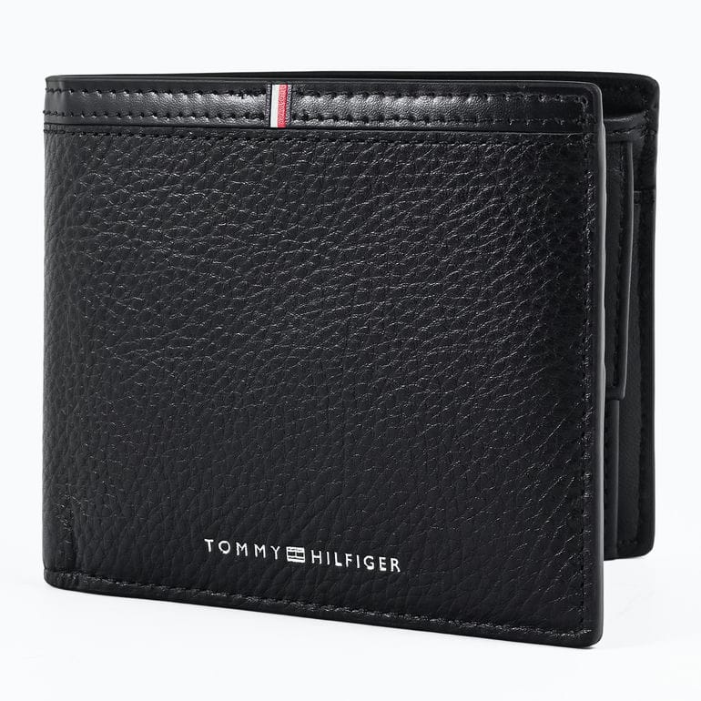 高品質ヨーロッパ輸入モデル トミーヒルフィガー TOMMY HILFIGER 二つ折り財布 小銭入れ付き メンズ CORP CC AND COIN ブラック AM0AM13970 BDS BK ウォレット 折財布<br>【スペシャルラッピング660円(別売り)】