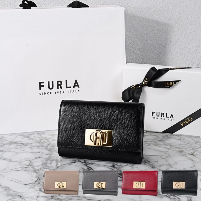 【成人祝におすすめ】【純正ギフトセット付き】全4種 フルラ FURLA 三つ折り財布 小銭入れ付き 1927 Mサイズ コンパクト ウォレット ブランド財布 三つ折りミニウォレット 彼女 女性 娘 レディース 女性向け プレゼント 成人式 就職祝い 記念日