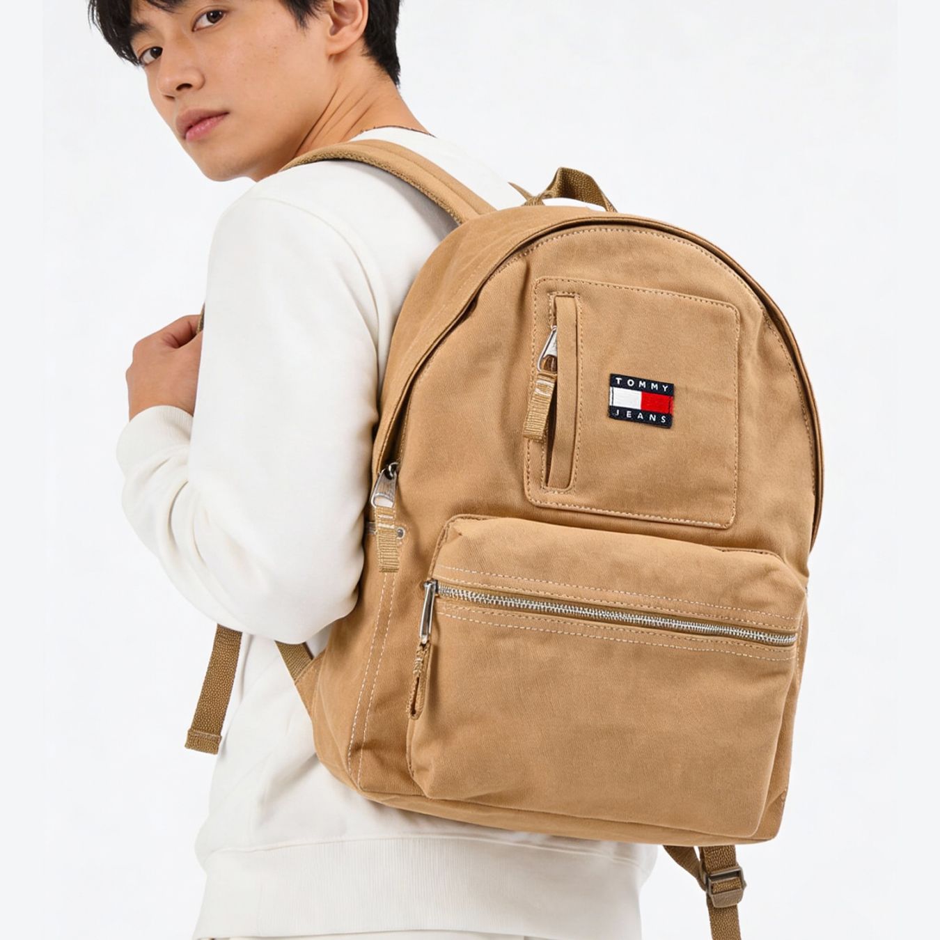 高品質ヨーロッパ輸入モデル トミーヒルフィガー TOMMY HILFIGER バッグ バックパック リュック レディース メンズ TOMMY JEANS UTILITY ベージュ AM0AM13892 AEN DARK