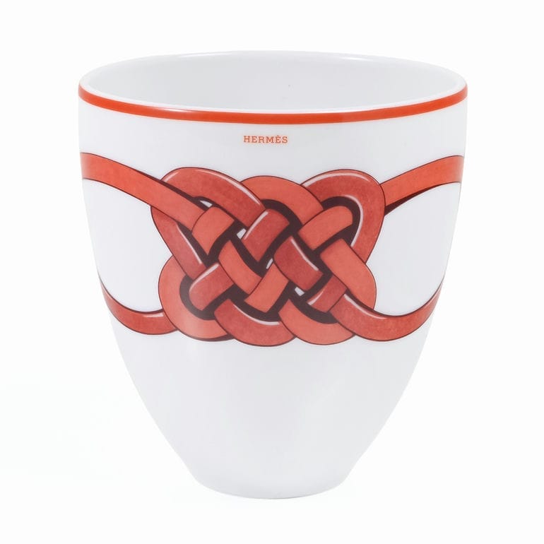 エルメス HERMES タンブラー スモールカップ 240ml トレサージュ エケストル Tressages questres 馬具 飾り紐 57240P 057240P 洋食器 高級<br>【スペシャルラッピング660円(別売り)】