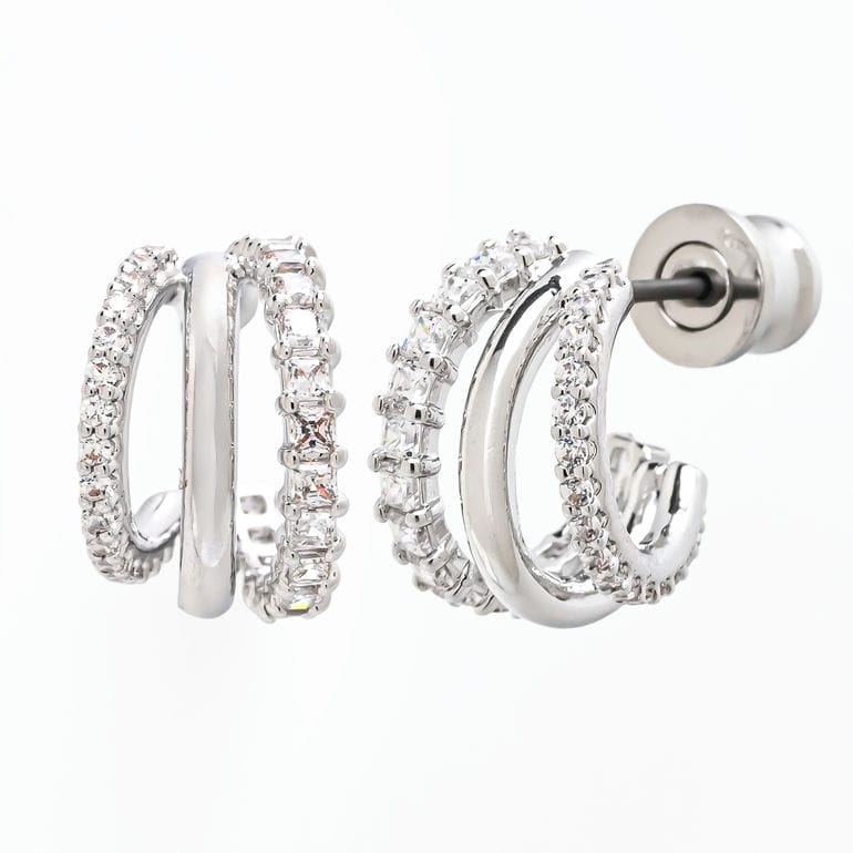 スワロフスキー SWAROVSKI ピアス Hyperbola フープピアス クリア シルバー 5737110 ジュエリー アクセサリー<br>【スペシャルラッピング660円(別売り)】