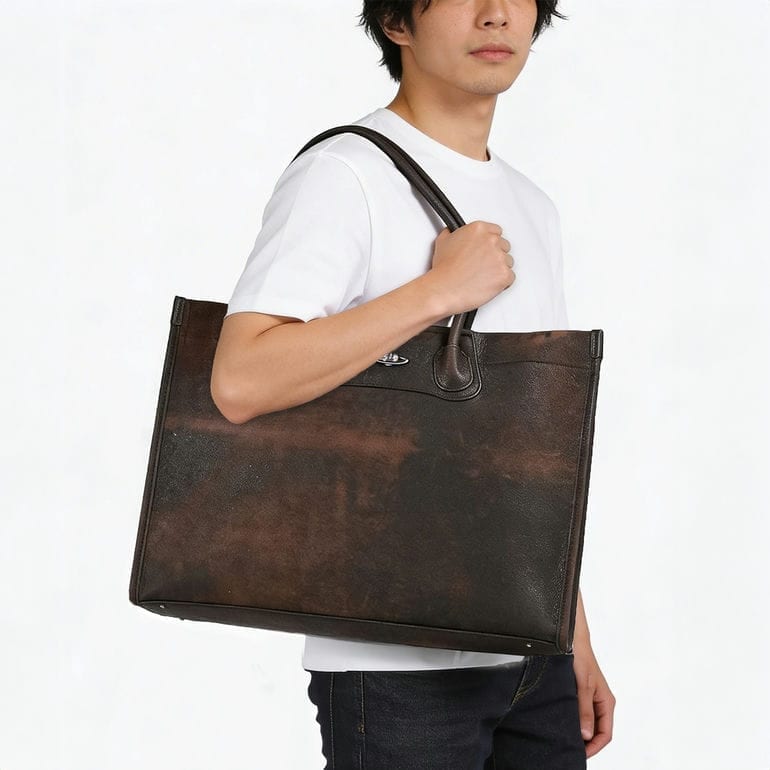 ヴィヴィアンウエストウッド Vivienne Westwood トートバッグ トロイ メンズ ダークブラウン 4D01000JU L00BK D402