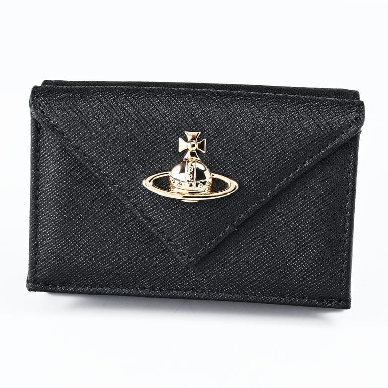 ヴィヴィアンウエストウッド Vivienne Westwood 三つ折り財布 コンパクト 小銭入れ付き ウォレット ENVELOPE レディース サフィアーノ ブラック 5115002EW L001N N402<br>【スペシャルラッピング660円(別売り)】