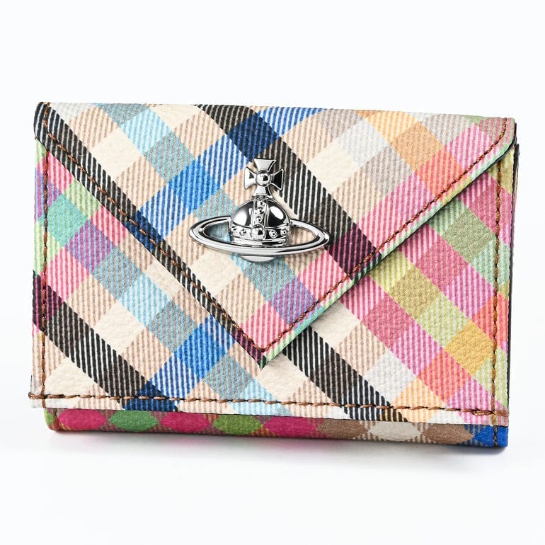 ヴィヴィアンウエストウッド Vivienne Westwood 三つ折り財布 コンパクト 小銭入れ付き ウォレット ENVELOPE レディース チェック柄 マルチカラー 5115002EW S001S O315<br>【スペシャルラッピング660円(別売り)】