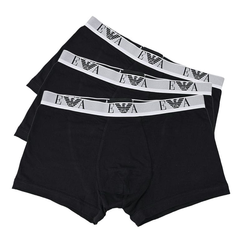 エンポリオ アルマーニ EMPORIO ARMANI 下着 アンダーウェア ボクサーパンツ 無地 モノグラムロゴ 3パック 全3サイズ メンズ ブラック グレー EM000259 14131 MC061 MADE IN ITALY<br>【スペシャルラッピング660円(別売り)】