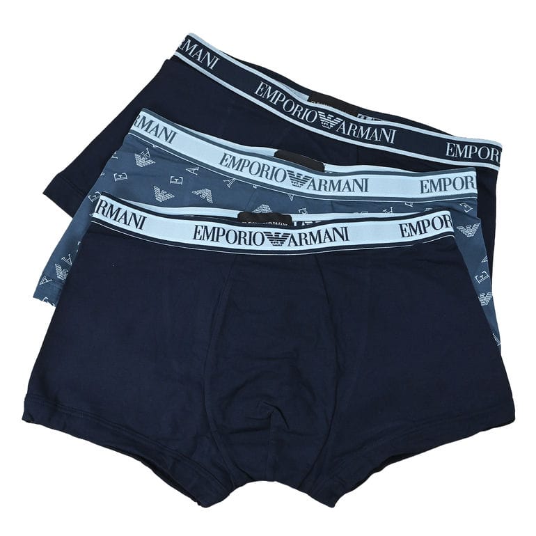 エンポリオ アルマーニ EMPORIO ARMANI 下着 アンダーウェア ボクサーパンツ 無地 ロゴ入り 3パック 全3サイズ メンズ マルチカラー EM000370 AF14133 UC001 MADE IN ITALY<br>【スペシャルラッピング660円(別売り)】