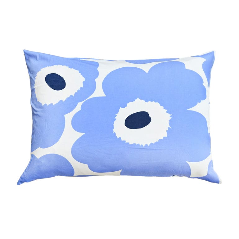 マリメッコ marimekko ピローケース 枕カバー 50×70cm ウニッコ ライトブルー ホワイト 75319 075319 155 北欧雑貨 北欧デザイン ネコポス限定 送料無料<br>【スペシャルラッピング660円(別売り)】