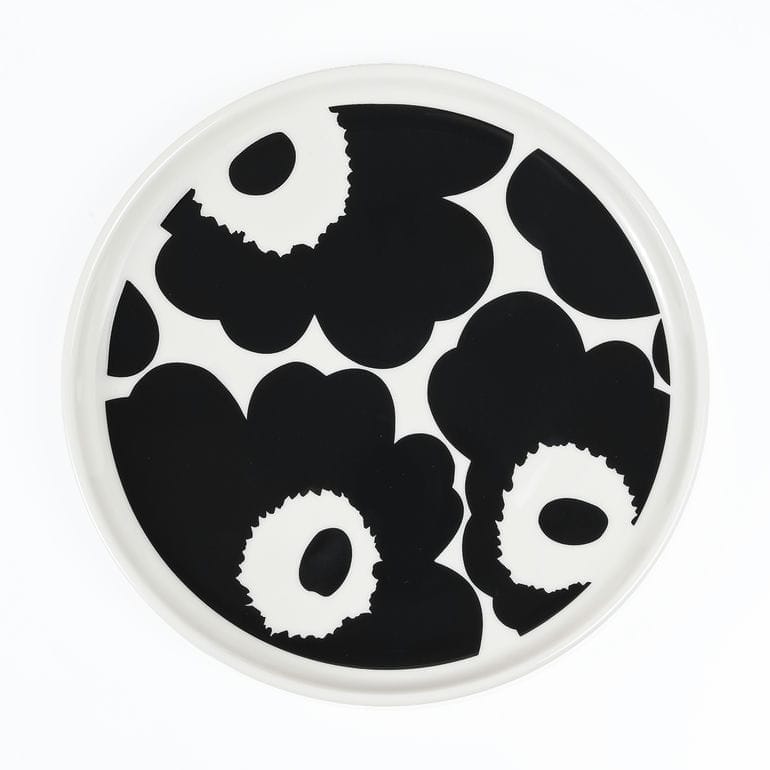 マリメッコ marimekko プレート 13.5cm Unikko ウニッコ ホワイト ブラック 75542 075542 190 小皿  洋食器 テーブルウェア 北欧食器 北欧デザイン<br>【スペシャルラッピング660円(別売り)】