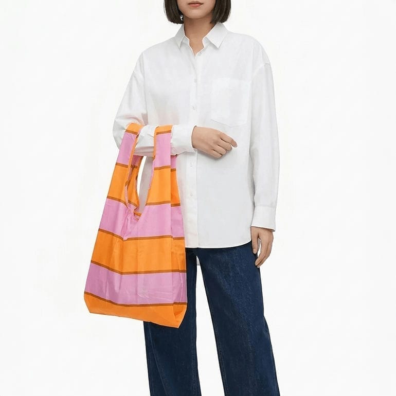 マリメッコ marimekko エコバッグ 買い物袋 スマートバッグ Galleria ガレリア ピンク オレンジ ライトブラウン 95571 095571 232 北欧雑貨 北欧デザイン ネコポス限定 送料無料<br>【スペシャルラッピング660円(別売り)】