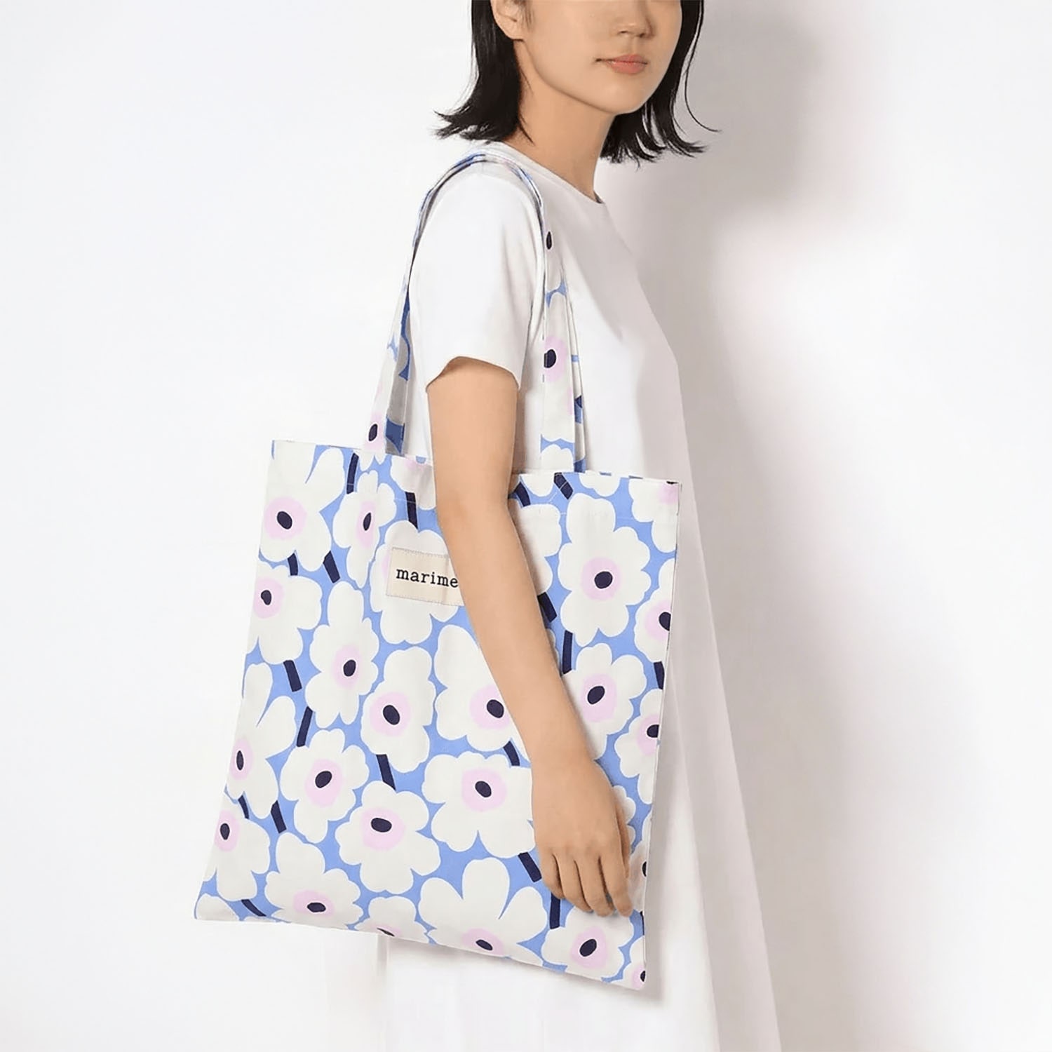 【名入れ可有料】マリメッコ marimekko トートバッグ ミニウニッコ ブルー ホワイト ピンク ファブリック レディース 北欧雑貨 北欧デザイン ネコポス限定<br>【スペシャルラッピング660円(別売り)】