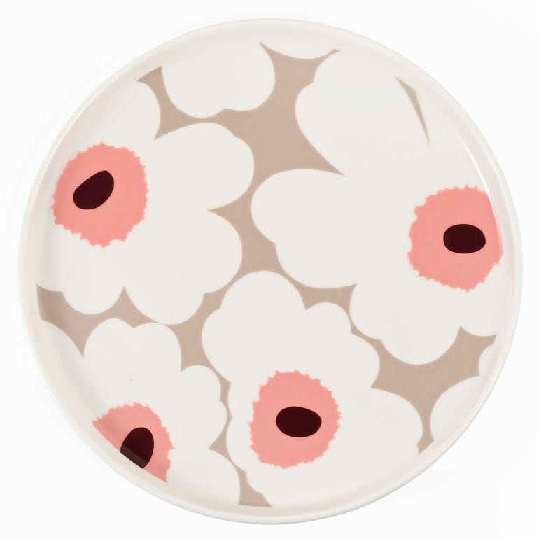 マリメッコ marimekko プレート 20cm ウニッコ クレイ ホワイト ローズ 75533 075533 183 大皿 洋食器 テーブルウェア 北欧食器 北欧デザイン<br>【スペシャルラッピング660円(別売り)】