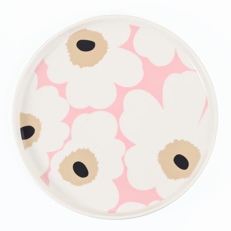 マリメッコ marimekko プレート 20cm ウニッコ オフホワイト ピンク サンド チャコール 75265 075265 138 大皿 洋食器 テーブルウェア 北欧食器 北欧デザイン<br>【スペシャルラッピング660円(別売り)】