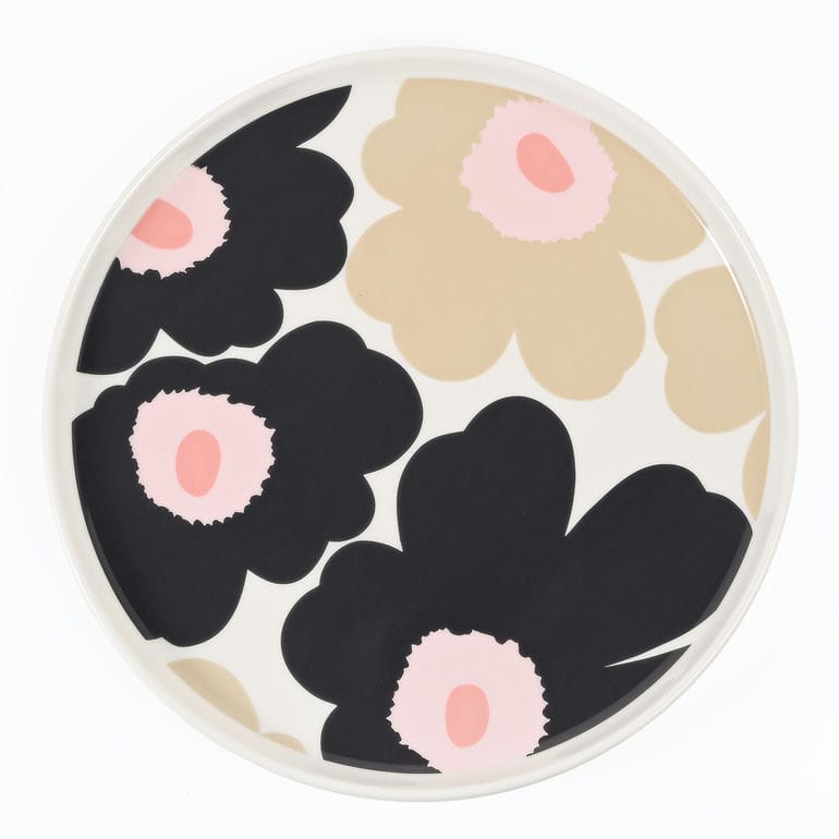 マリメッコ marimekko プレート 20cm ウニッコ オフホワイト チャコール サンド ピンク 75265 075265 198 大皿 洋食器 テーブルウェア 北欧食器 北欧デザイン<br>【スペシャルラッピング660円(別売り)】