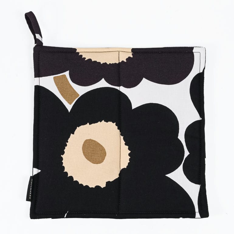 マリメッコ marimekko ポットホルダー 鍋敷き ピエニ ウニッコ ホワイト ダークグレー ベージュ 75552 075552 819 北欧雑貨 北欧デザイン ネコポス限定 送料無料