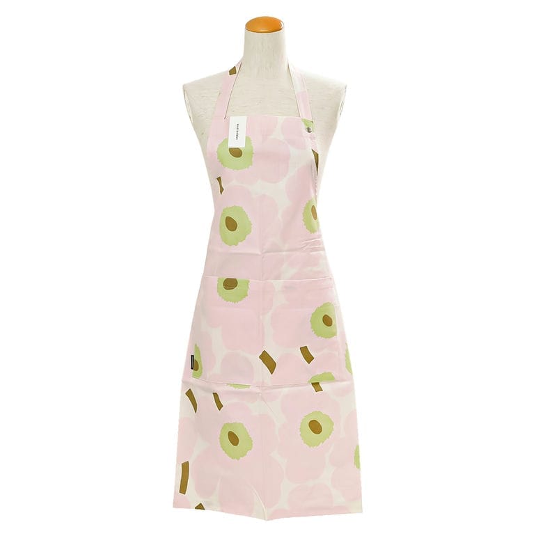 マリメッコ marimekko エプロン ピエ二 ウニッコ オフホワイト ピンク ライトグリーン サンド 75353 075353 114 北欧雑貨 北欧デザイン ネコポス限定【スペシャルラッピング660円(別売り)】