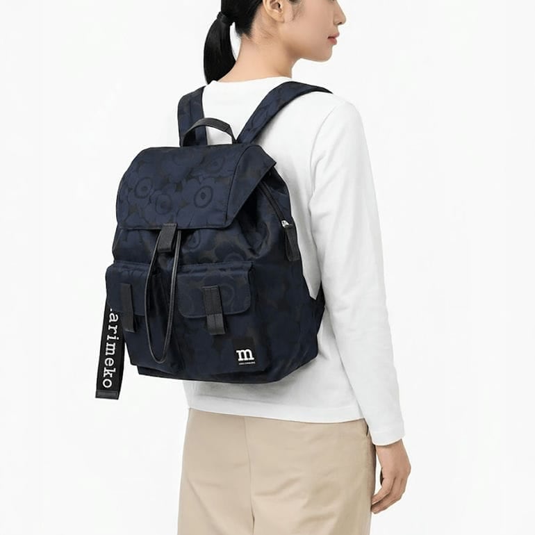 マリメッコ marimekko リュック バッグ バックパック エブリシング Unikko L ウニッコ レディース ダークネイビー 95299 095299 550 北欧雑貨 北欧デザイン