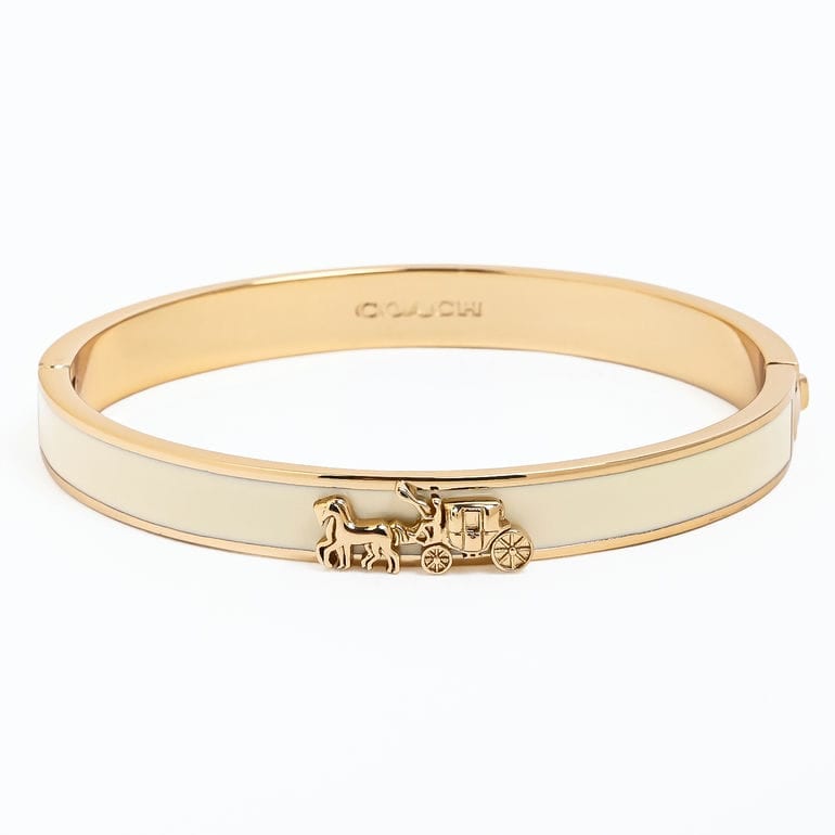 コーチ COACH バングル ブレスレット ホース＆キャリッジ レディース オフホワイト ゴールド 335755GLD100 ジュエリー アクセサリー<br>【スペシャルラッピング660円(別売り)】