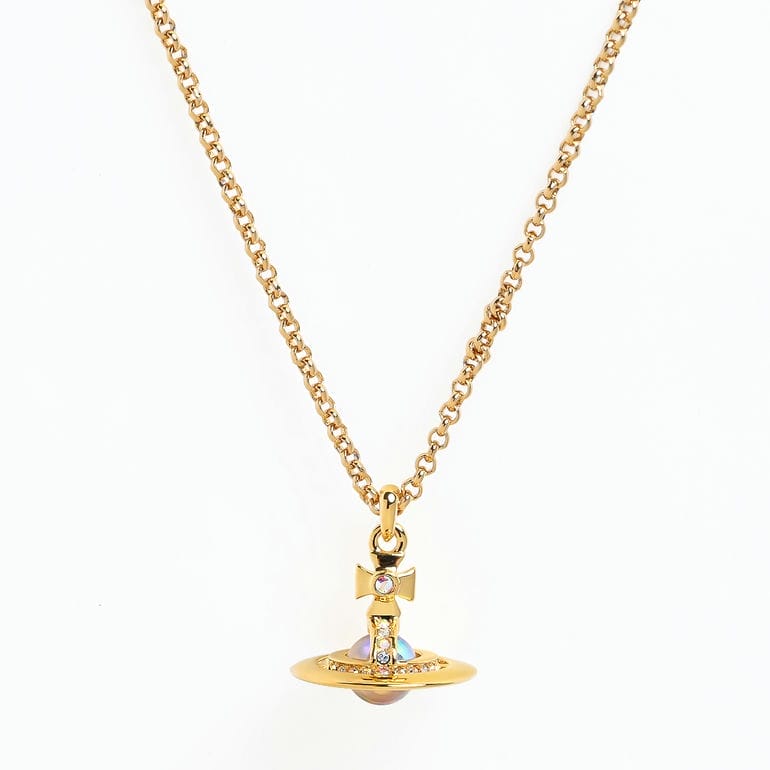 ヴィヴィアンウエストウッド Vivienne Westwood ネックレス ペンダント NEW PETITE ORB オーブ レディース ゴールド クリスタル 6302009802R995 ジュエリー<br>【スペシャルラッピング660円(別売り)】
