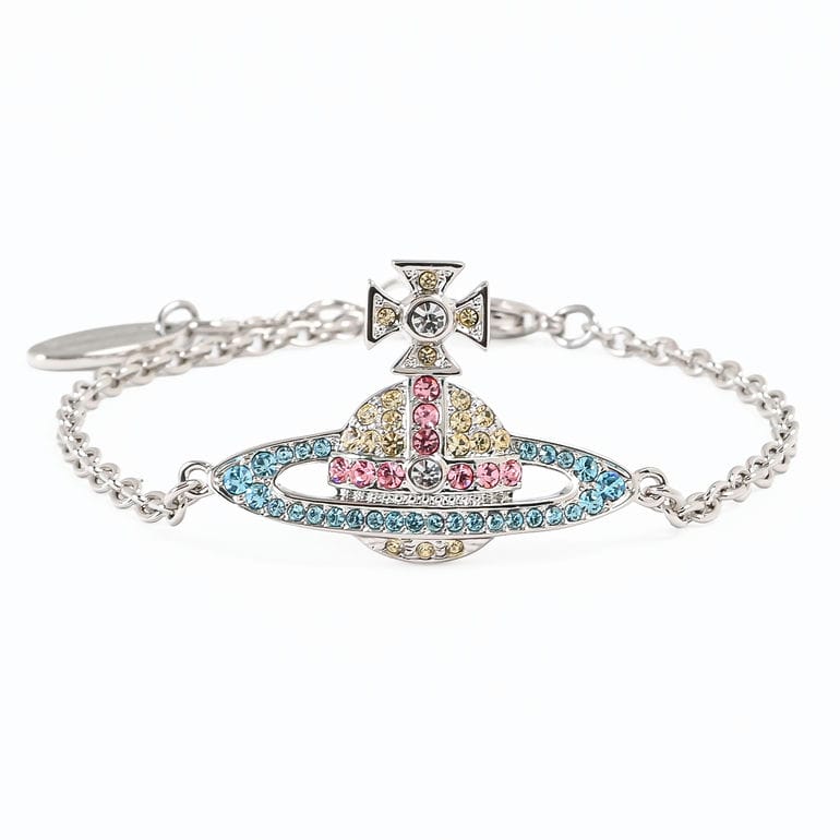 ヴィヴィアンウエストウッド Vivienne Westwood ブレスレット バングル KIKA レディース シルバー アクア マルチカラー 6102005502P708 ジュエリー<br>【スペシャルラッピング660円(別売り)】