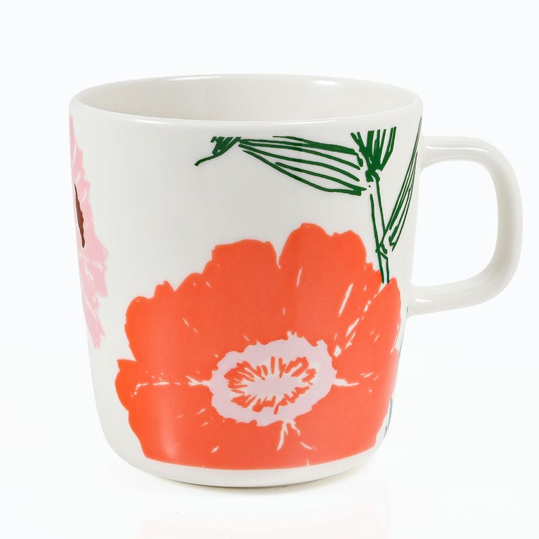 マリメッコ marimekko マグカップ コップ 400ml プータルハクツットゥ ホワイト オレンジ 74070 074070 162 洋食器 テーブルウェア 北欧食器 北欧デザイン<br>【スペシャルラッピング660円(別売り)】