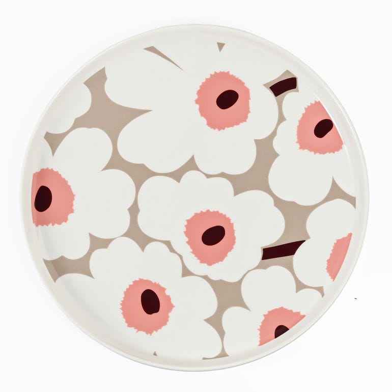 マリメッコ marimekko プレート 25cm ウニッコ クレイ ホワイト ローズ 75532 075532 183 大皿 洋食器 テーブルウェア 北欧食器 北欧デザイン<br>【スペシャルラッピング660円(別売り)】