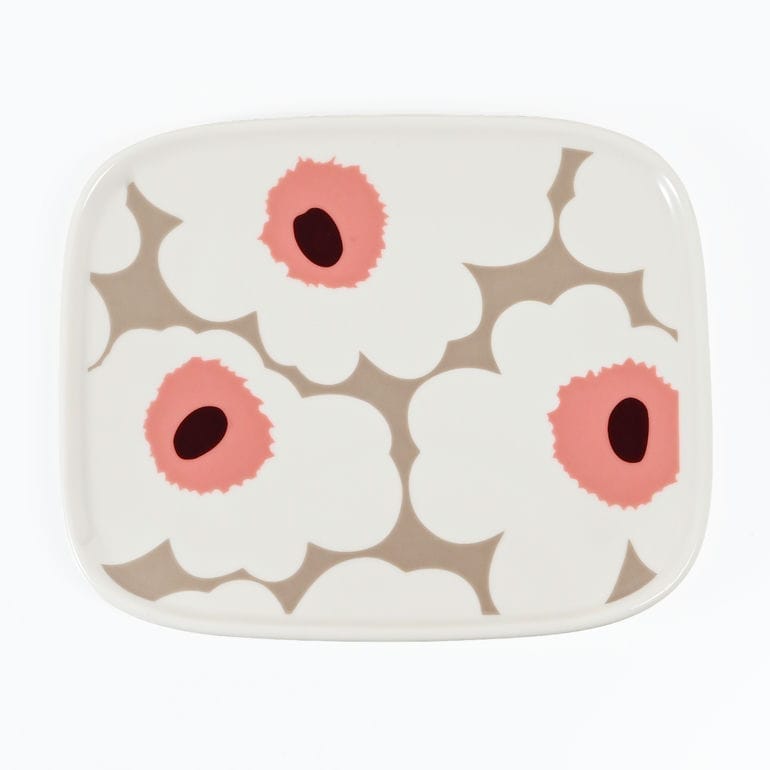 マリメッコ marimekko プレート スクエア ウニッコ クレイ ホワイト ローズ 75535 075535 183 小皿 洋食器 テーブルウェア 北欧食器 北欧デザイン<br>【スペシャルラッピング660円(別売り)】