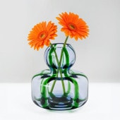 マリメッコ marimekko ベース 花瓶 FLOWER グラスベース ライトブルー