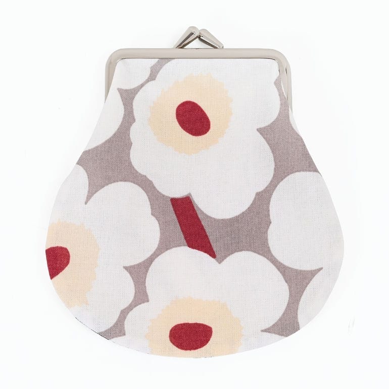 マリメッコ marimekko 小物入れ ポーチ がま口 ウニッコ ダブルプリント リバーシブル グレージュ ブラック 91773 091773 001 北欧雑貨 北欧デザイン<br> ネコポス限定 送料無料【スペシャルラッピング660円(別売り)】