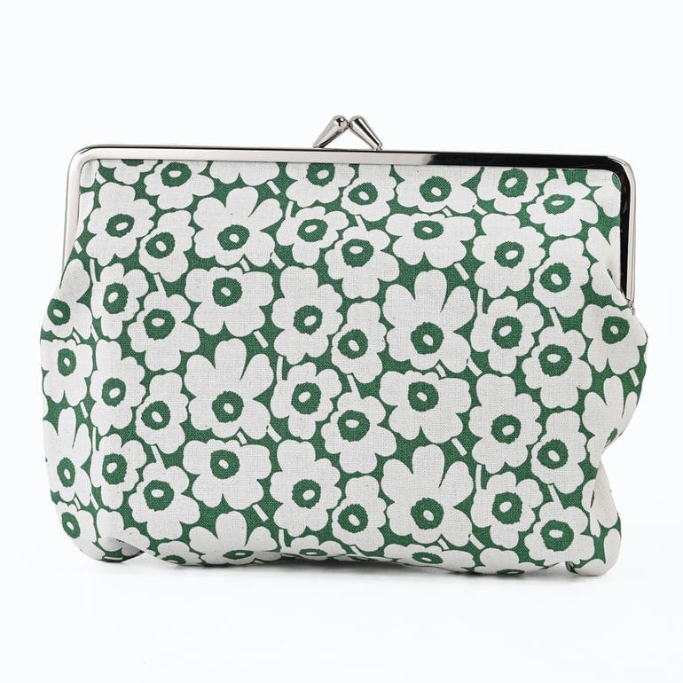 マリメッコ marimekko 小物入れ ポーチ コスメ 化粧ポーチ がま口 ウニッコ ダブルプリント リバーシブル グリーン ブラック 91774 091774 001 北欧雑貨 北欧デザイン<br> ネコポス限定 送料無料【スペシャルラッピング660円(別売り)】