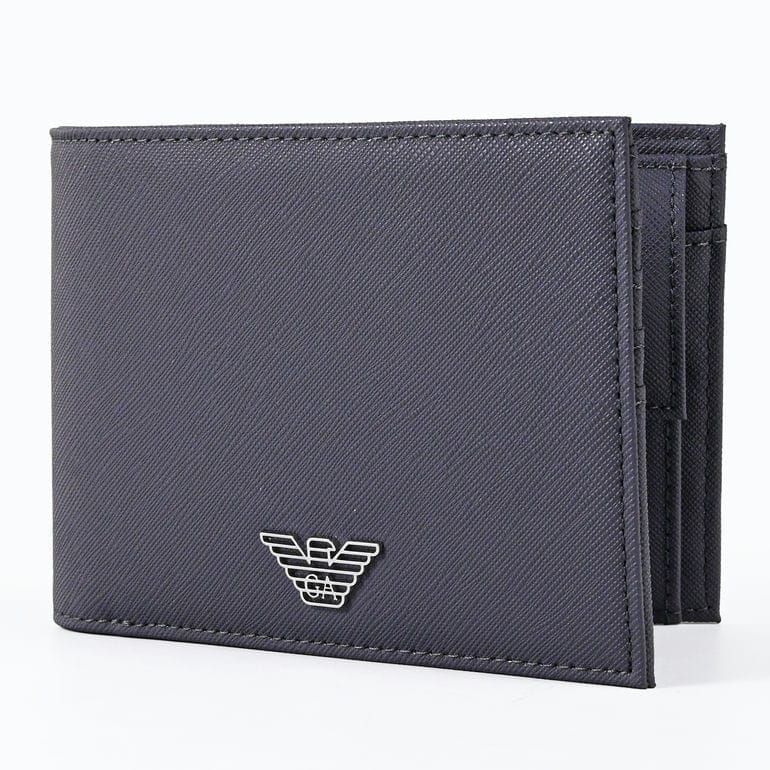 エンポリオ アルマーニ EMPORIO ARMANI 二つ折財布 小銭入れ付 イーグルロゴ メンズ グレー Y4R165 Y138E UA083<br>【スペシャルラッピング660円(別売り)】