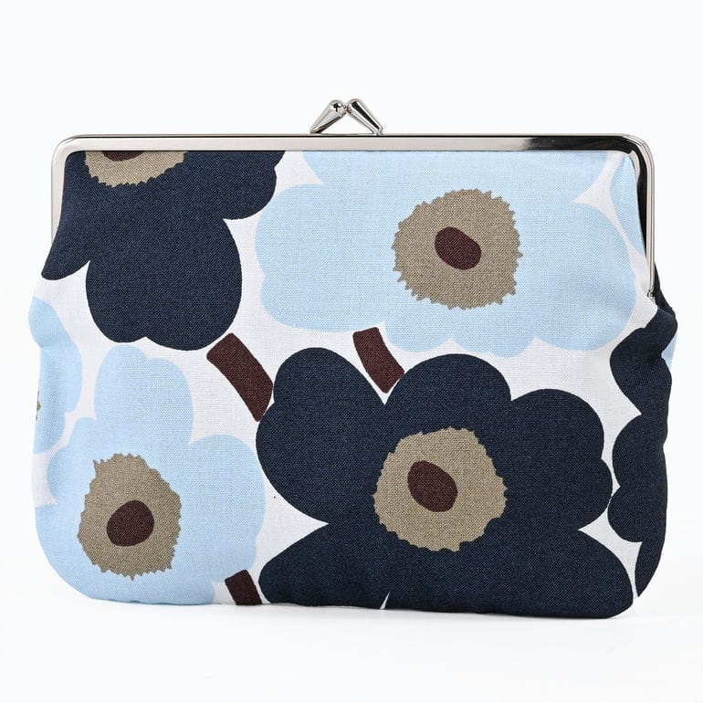 マリメッコ marimekko 小物入れ ポーチ コスメ 化粧ポーチ がま口 ミニ ウニッコ ブルーベリー ホワイト コールドブルー 76031 076031 145 北欧雑貨 北欧デザイン<br> ネコポス限定 送料無料【スペシャルラッピング660円(別売り)】