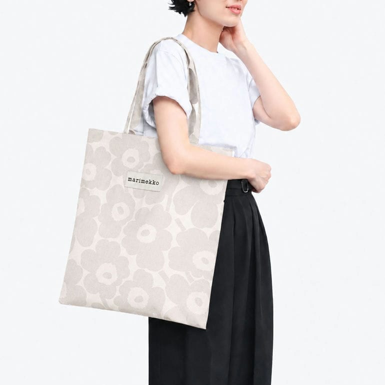 マリメッコ marimekko トートバッグ Vankka ヴァンカ デニム ウニッコ ナチュラル エクリュ ファブリックバッグ レディース 95862 095862 110 北欧雑貨 北欧デザイン<br> ネコポス限定 送料無料【スペシャルラッピング660円(別売り)】