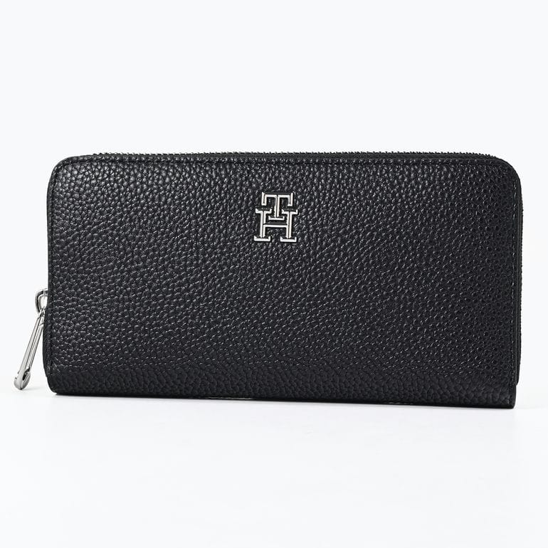 高品質ヨーロッパ輸入モデル トミーヒルフィガー TOMMY HILFIGER 長財布 ラウンドファスナー ジップアラウンド メンズ レディース アイコン エンブレム ブラック AW0AW15181 BDS BLACK ウォレット<br>【スペシャルラッピング660円(別売り)】