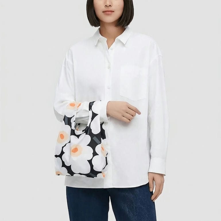 マリメッコ marimekko ミニエコバッグ 買い物袋 ミニスマートバッグ 2026冬新作 ウニッコ オフホワイト ブラック オレンジ 96125 096125 192 北欧雑貨 北欧デザイン ネコポス限定 送料無料<br>【スペシャルラッピング660円(別売り)】