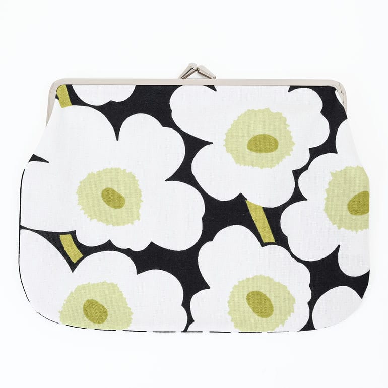 マリメッコ marimekko 小物入れ ポーチ コスメ 化粧ポーチ がま口 ウニッコ ピッコロ ダブルプリント リバーシブル ブラック 91774 091774 001 北欧雑貨 北欧デザイン<br> ネコポス限定 送料無料【スペシャルラッピング660円(別売り)】