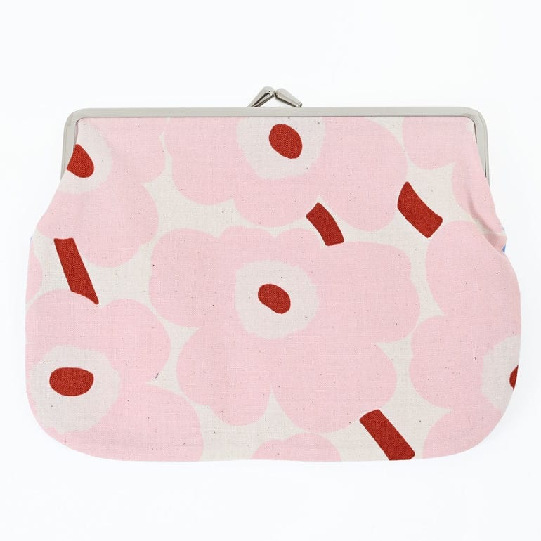 マリメッコ marimekko 小物入れ ポーチ コスメ 化粧ポーチ がま口 ウニッコ ラシィマット ダブルプリント リバーシブル ピンク ブルー 91774 091774 001 北欧雑貨 北欧デザイン<br> ネコポス限定 送料無料【スペシャルラッピング660円(別売り)】