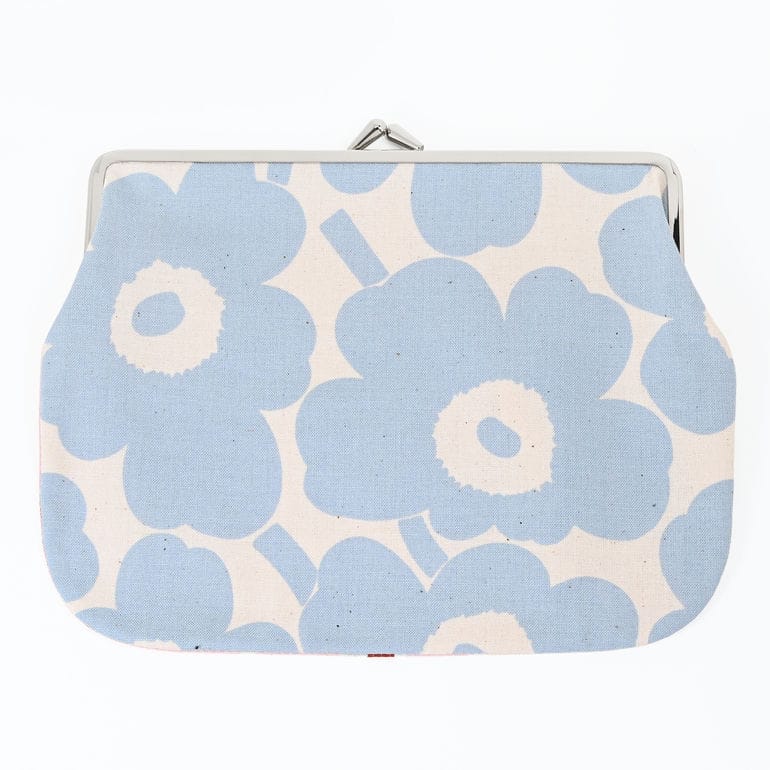 マリメッコ marimekko 小物入れ ポーチ コスメ 化粧ポーチ がま口 ウニッコ ダブルプリント リバーシブル ブルー ピンク 91774 091774 001 北欧雑貨 北欧デザイン<br> ネコポス限定 送料無料【スペシャルラッピング660円(別売り)】