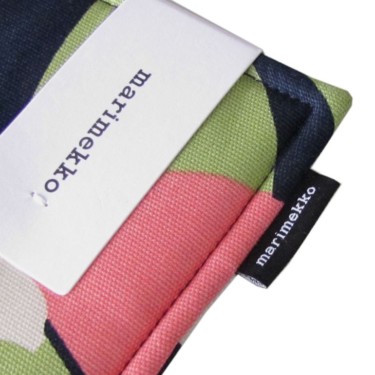 マリメッコ marimekko ポットホルダー 鍋敷き Kukero クケロ ダークブルー×ピンク×グリーン 069683 530 名入れ 刺しゅう可有料 北欧雑貨 北欧デザイン